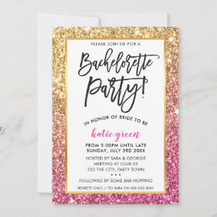 Invitation La PARTIE de BACHELORETTE INVITE les parties