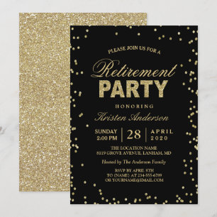 Invitation La Parties scintillant d'or moderne étincelle la f