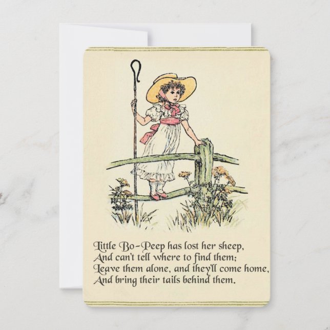 Invitation La petite Bo-Peep : Nursery classique de Kate Gree (Devant)