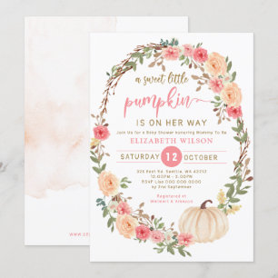 Invitation la petite citrouille est en route pour tomber baby