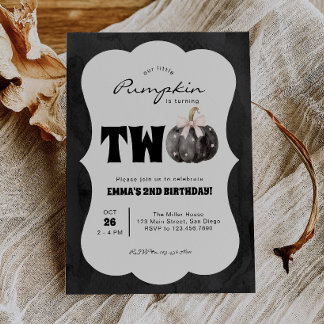 Invitation La petite citrouille fête ses deux ans Halloween