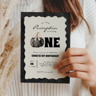 Invitation La petite citrouille fête son premier Halloween