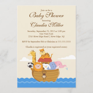 Invitation La petite fille Ark ou la petite douche de bébé Cu