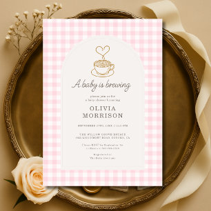 Invitation La petite fille prépare un café - Baby Shower à ca