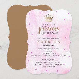 Invitation La petite princesse est en route ! Baby shower ros