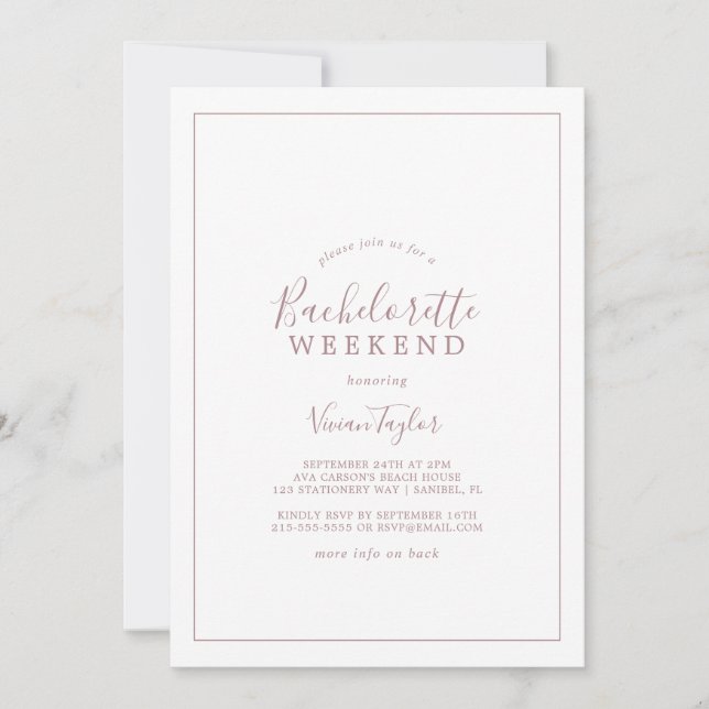 Invitation La Petite Rose Gold Bachelorette (Devant)