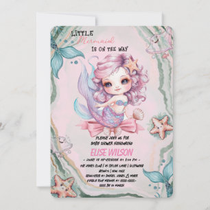 Invitation La petite sirène est sur le chemin baby shower2