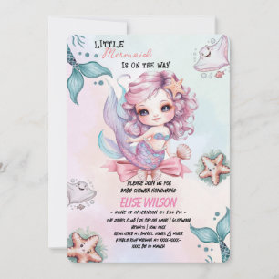 Invitation La petite sirène est sur le chemin baby shower3
