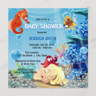 Invitation La petite sirène Merman sous le Baby shower de la 