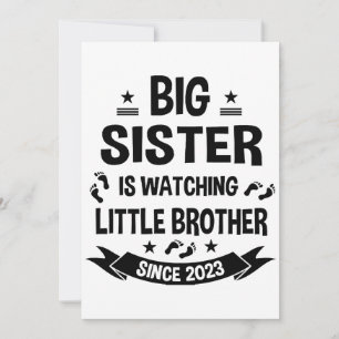 Invitation La petite soeur s'occupe du grand frère à