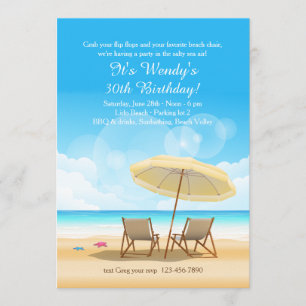 Invitation La plage attend l'invitation