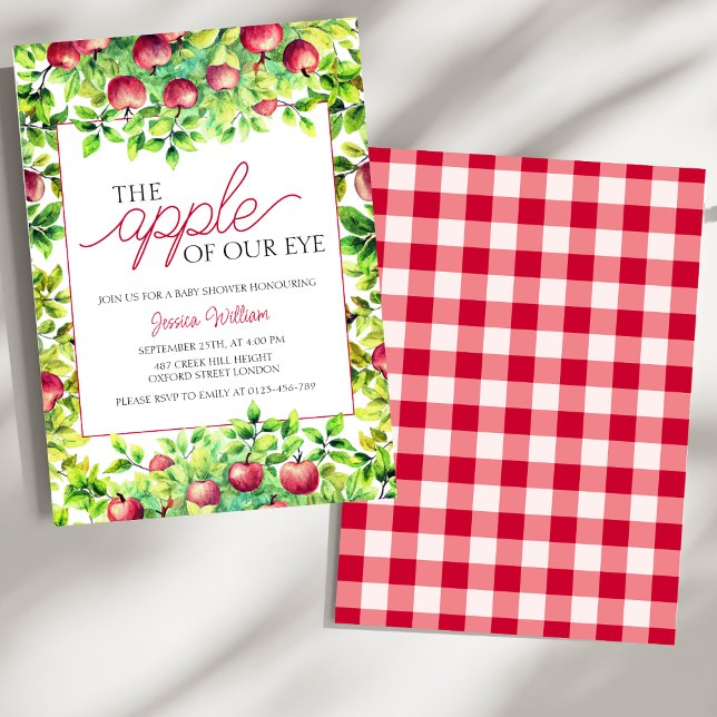 Invitation La pomme de notre Baby shower d'action de grâces o (Créateur téléchargé)