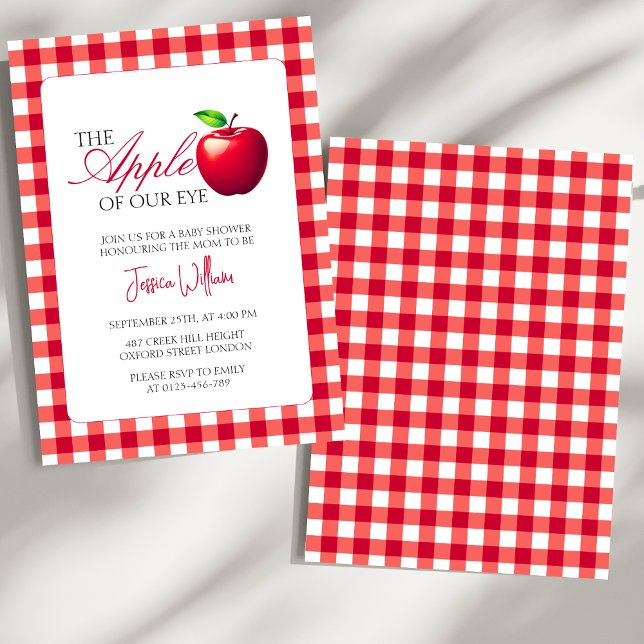 Invitation La pomme de notre Baby shower de chute des yeux (Créateur téléchargé)