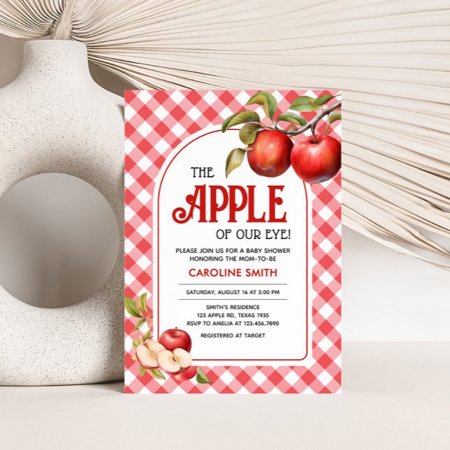 Invitation La pomme de notre Baby shower oculaire (Apple of Our Eye Baby Shower Invitation)