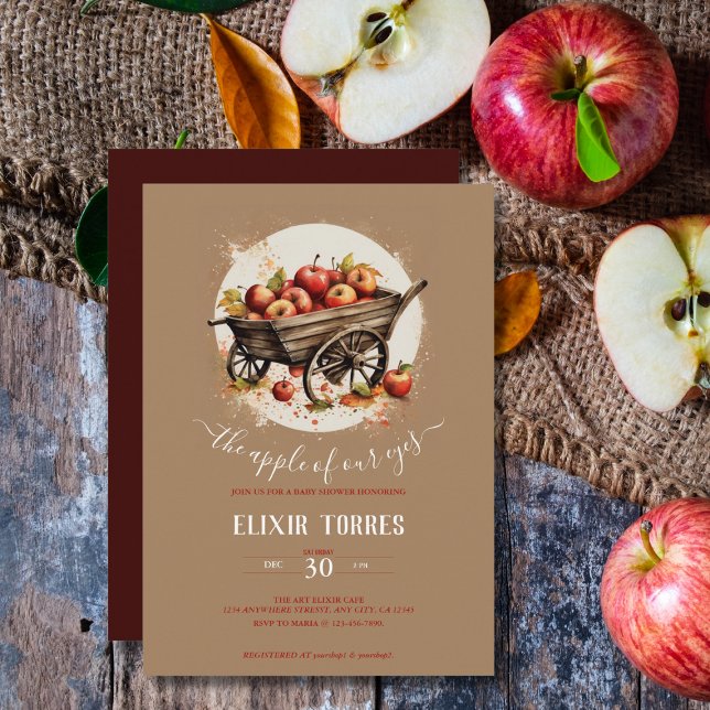Invitation La Pomme De Notre Baby shower Oeil (Créateur téléchargé)