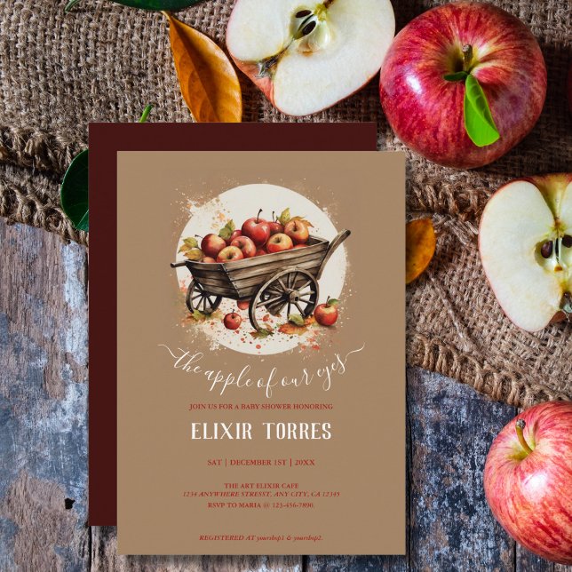 Invitation La Pomme De Notre Baby shower Oeil (Créateur téléchargé)