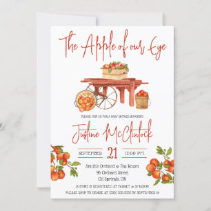 Invitation La pomme de notre oeil ! Baby shower Apple