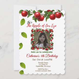 Invitation La pomme de notre oeil | Photo de l'anniversaire d