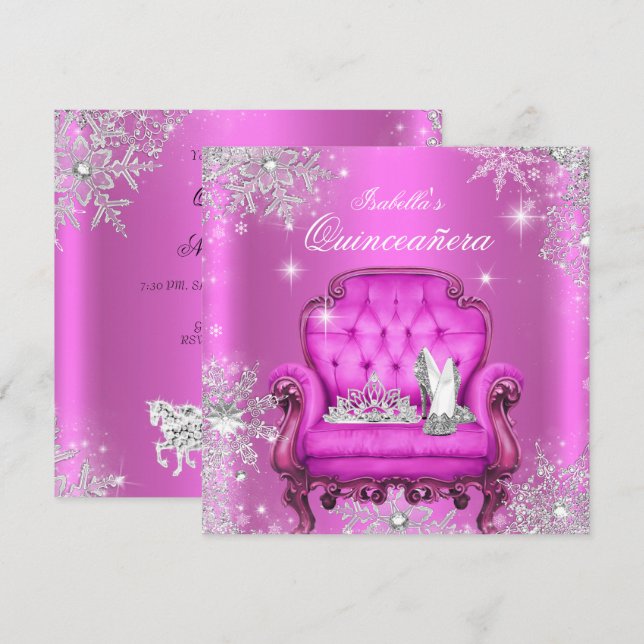 Invitation La princesse magique Quinceanera fête d'anniversai (Devant / Derrière)