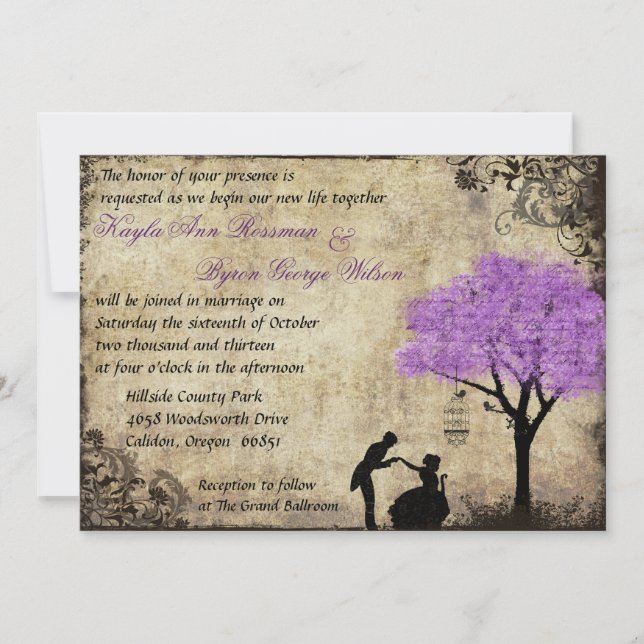 Invitation La Proposition Vintage Mariage Invitation. (Devant)