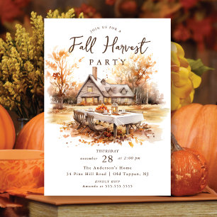Invitation La récolte d'automne rustique Thanksgiving