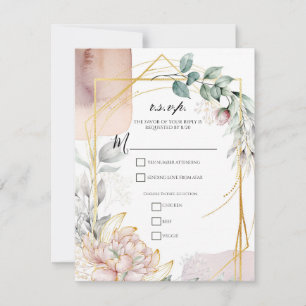 Invitation La Réponse de Mariage de Floraison de Cadre Auréat
