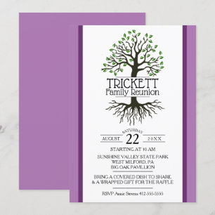 Invitation La Réunion de famille d'arbre généalogique de