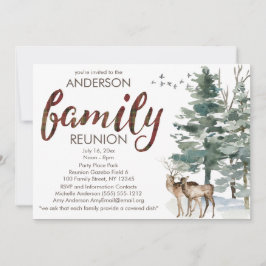 Invitation La Réunion de famille rustique d'arbre de pays