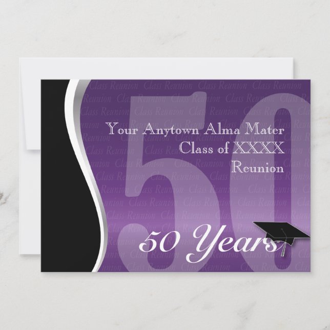 Invitation La Réunion personnalisable de classe de 50 ans (Devant)