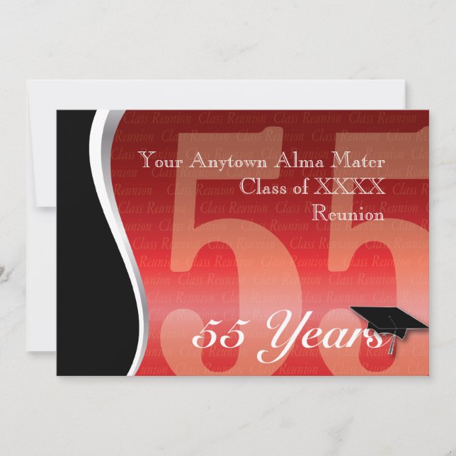 Invitation La Réunion personnalisable de classe de 55 ans (Devant)