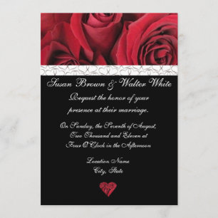 Invitation La Rose rouge au coeur gris