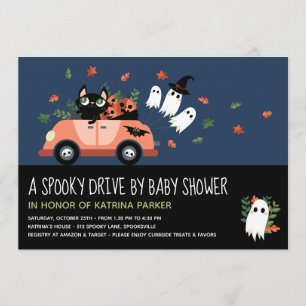 Invitation La Route D'Halloween Éffrayante Par Baby shower Bl
