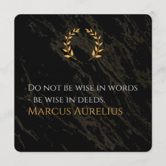 Invitation La sagesse de Marc Aurèle : les actes sont plus él