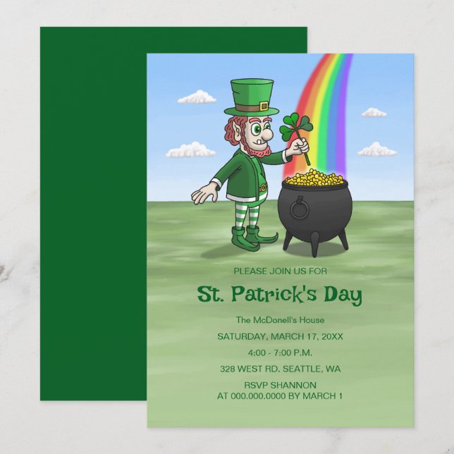 Invitation La Saint-Patrick des Leprechauns (Devant / Derrière)