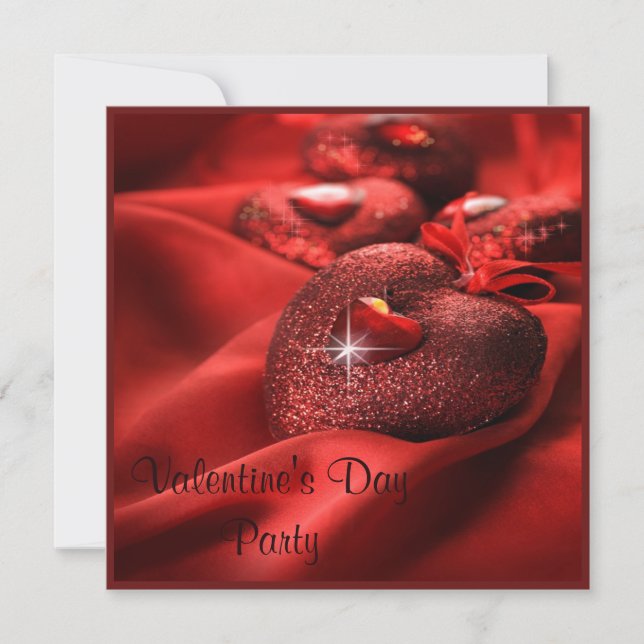 Invitation La Saint-Valentin aux coeurs étincelants (Devant)