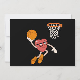 Invitation La Saint-Valentin Cœur Plongeant Basket-ball Migno