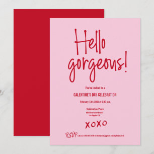 Invitation La Saint-Valentin Rose Rouge Bonjour magnifique XO