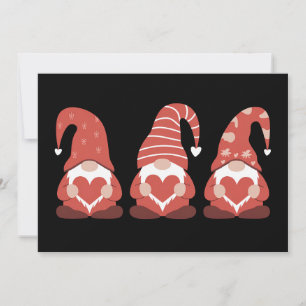 Invitation La Saint-Valentin Trois Gnomes Mignons Tenant un C