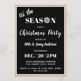Invitation La Saison de Tis'| Fête de Noël noir et blanc