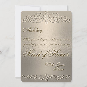 Invitation La servante d'honneur Gold Shimmer