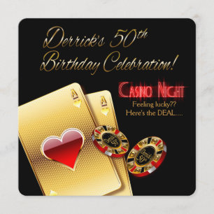 Invitation La soirée Casino de Derrick à Vegas pour son 50e a