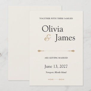 Invitation La Suite de Mariage Luxe Minimaliste