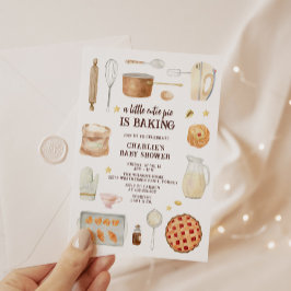Invitation La tarte à croûte d'aquarelle moderne est Baby sho