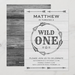 Invitation La Tribale Russe Arrow Boys Wild One Birthday Part