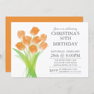 Invitation La tulipe typographique moderne fleurit la fête