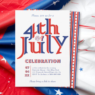 Invitation La typographie moderne du 4 juillet