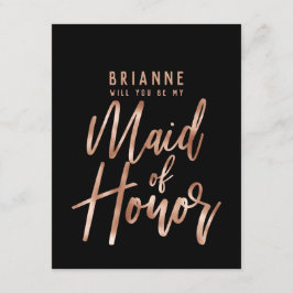 Invitation La typographie rose de l'or sera-t-elle ma servant