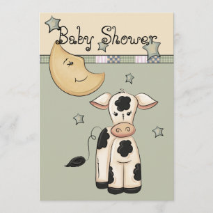 Invitation La vache s'est emparée de la lune Baby Shower Invi