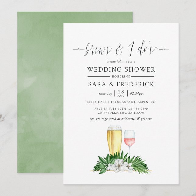 Invitation La Végétation Tropicale Se Déroule Avant Le I Dos (Devant / Derrière)