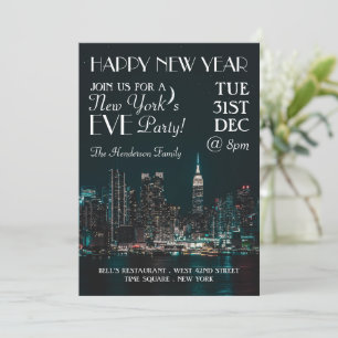 Invitation La veille de New York, fête de la Saint-Sylvestre